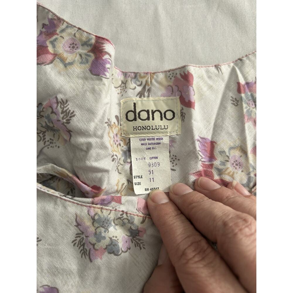 Vintage Dano Honolulu Floral Maxi Dress Womens Size 11 Pink White Vacation - Picture 4 of 7